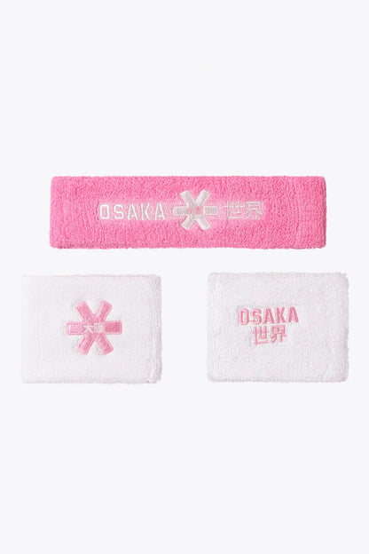 Osaka Sweatband Set | BEGONIA PINK / WHITE